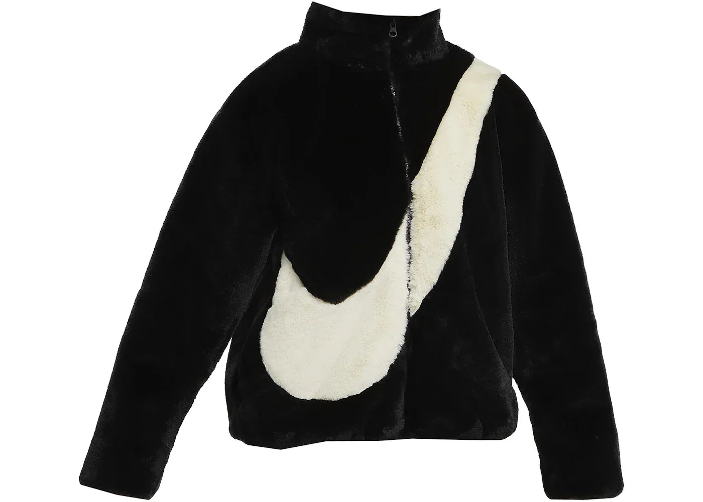 Nike Womens Oversized Swoosh Logo Jacket Black/Fossil -1