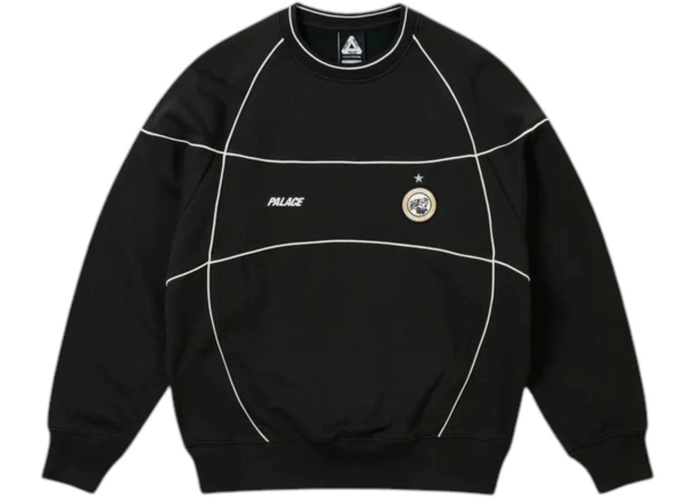 Palace Pro Team Piped Crew Black -1