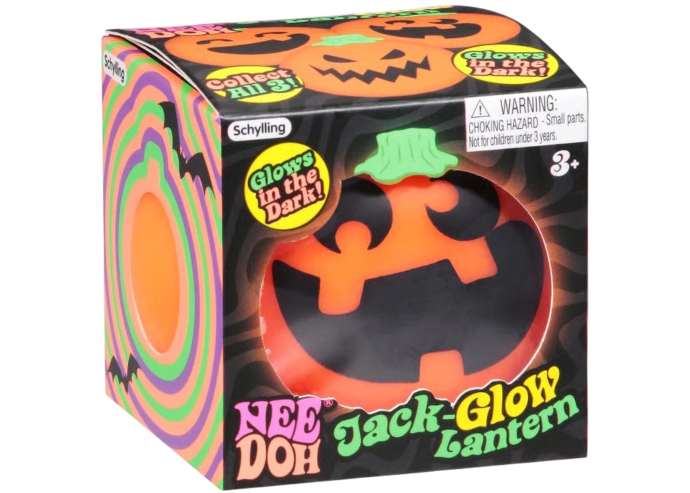 NeeDoh Jack Glow Lantern Squishy Fidget Toy Happy Face with Teeth -1