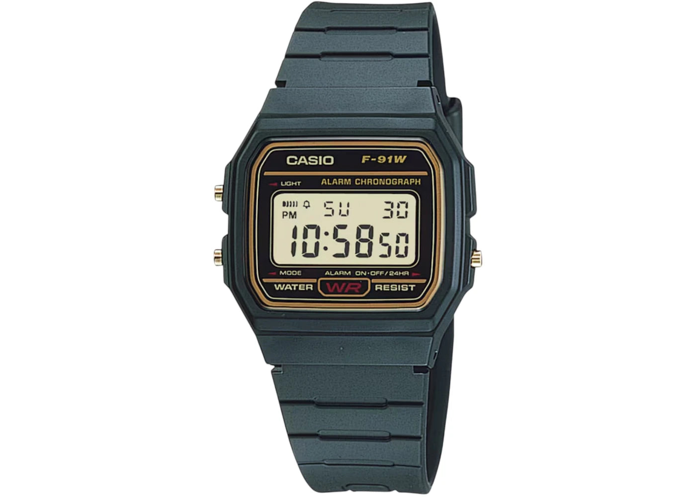 Casio Men’s Black Digital Watch with Gold Dial F-91WG-9Q -1