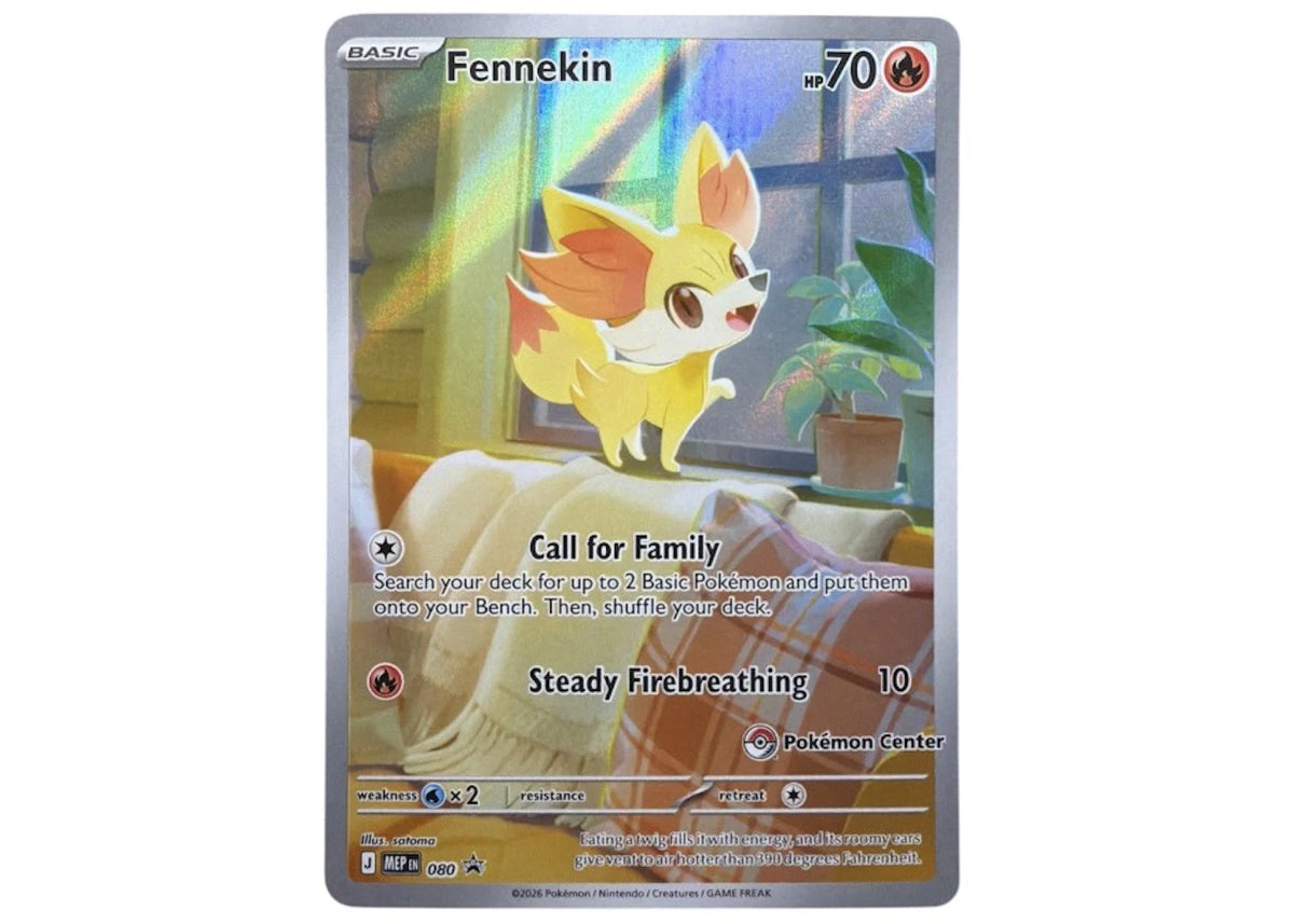 2026 Pokémon Mega Evolution Chaos Rising Fennekin Promo Pokemon Center Stamped Ungraded -1