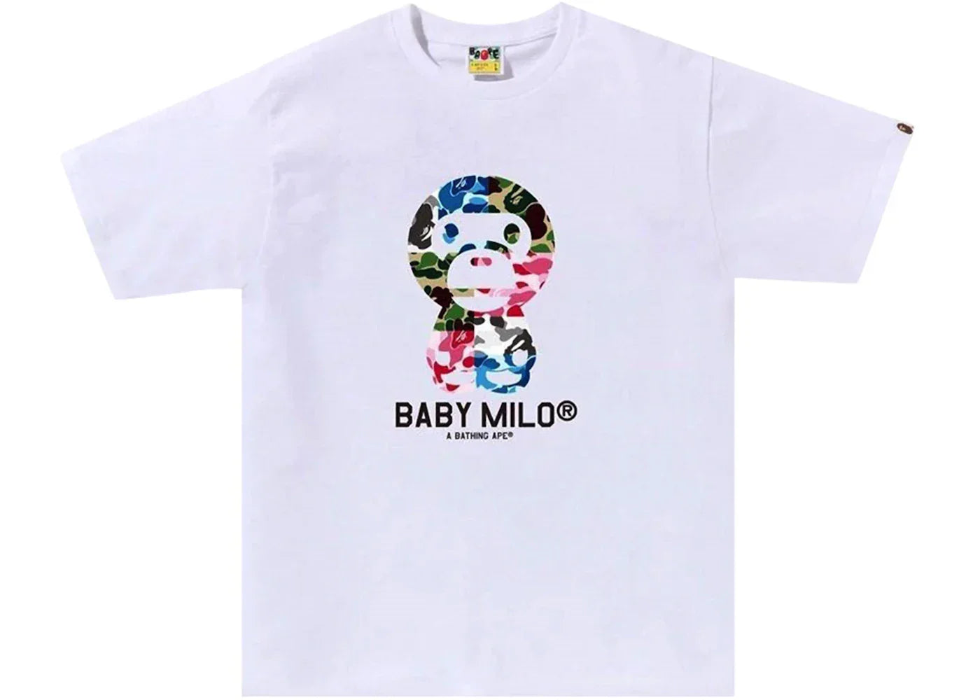 BAPE ABC Camo Crazy Baby Milo Tee White