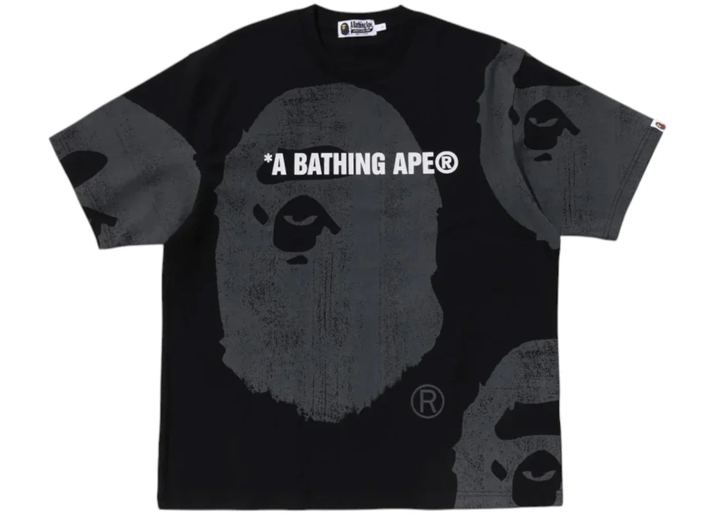 BAPE Water Print Ape Head Relaxed Fit Tee Black