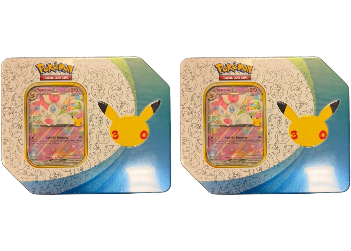 2026 Pokémon Mega Evolution 30th Celebration Sylveon Tin 2x Lot -1