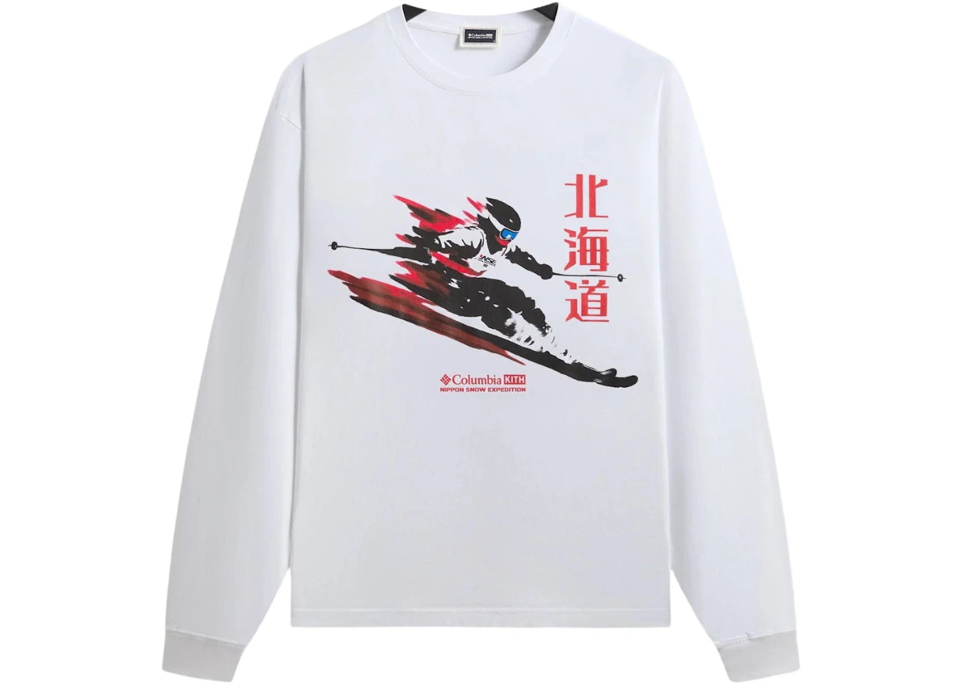 Kith x Columbia Skier Vintage Long Sleeve Tee White -1