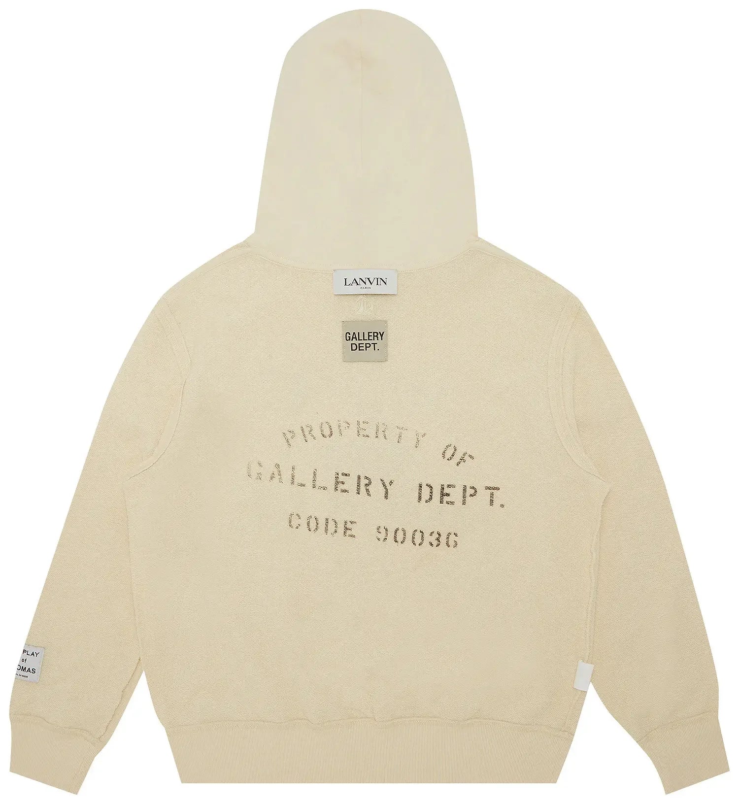 Back Gallery Dept. x Lanvin Logo Washed Cotton Relaxed Hoodie Beige
