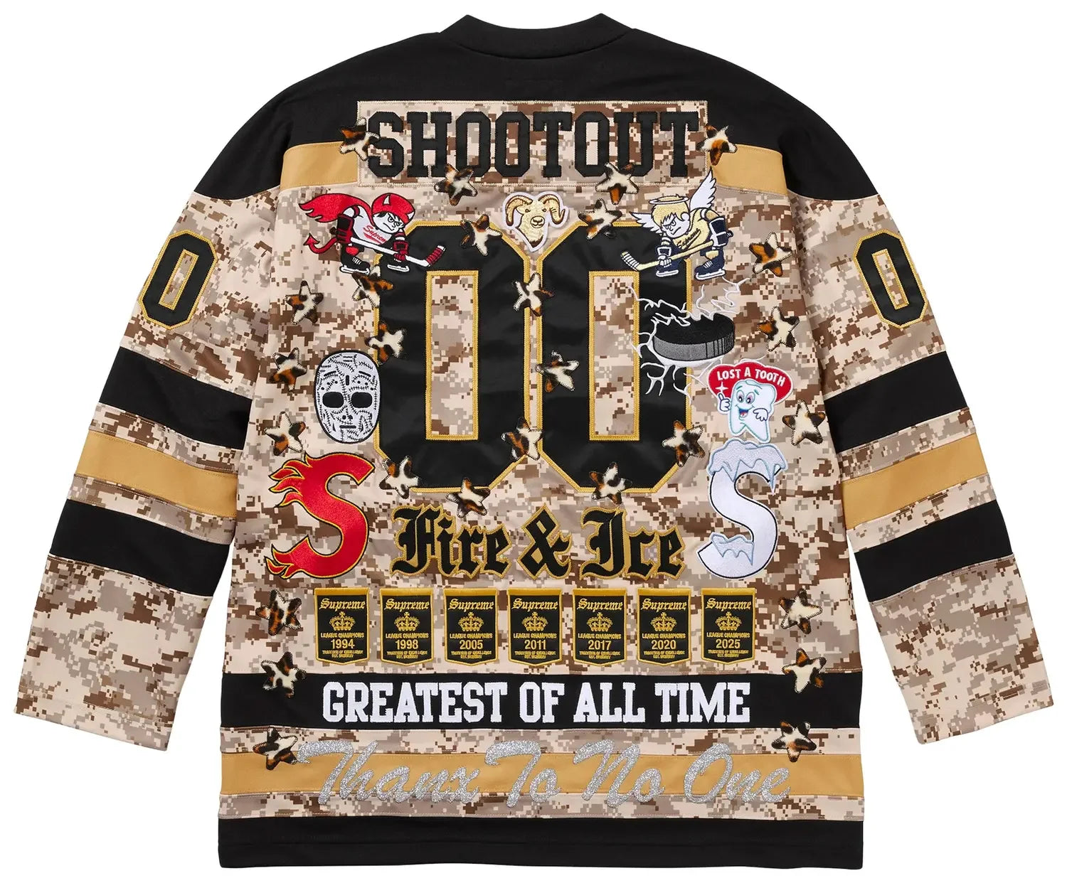 Back Supreme Fire & Ice Hockey Jersey Digital Camo