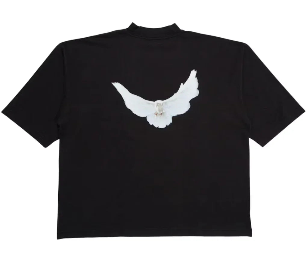 Back Yeezy Gap Engineered by Balenciaga Dove 3/4 Sleeve Tee Black
