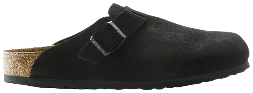 Birkenstock Boston Soft Footbed Suede Black