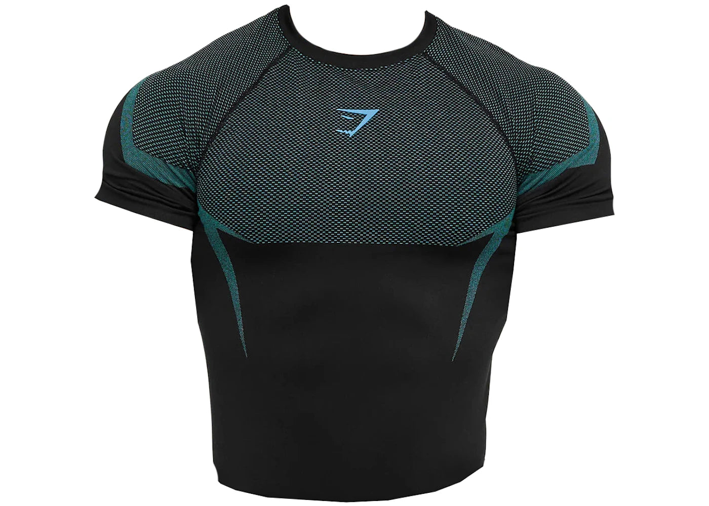 Gymshark Onyx 5.0 Seamless Muscle Fit T-shirt Black/Brand Blue -1