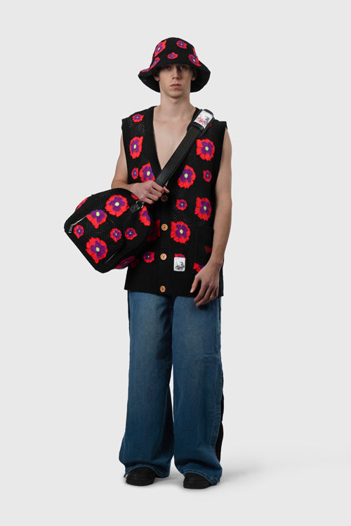 The Hideout Clothing - Opium Poppy Flower Crochet Duffel Bag