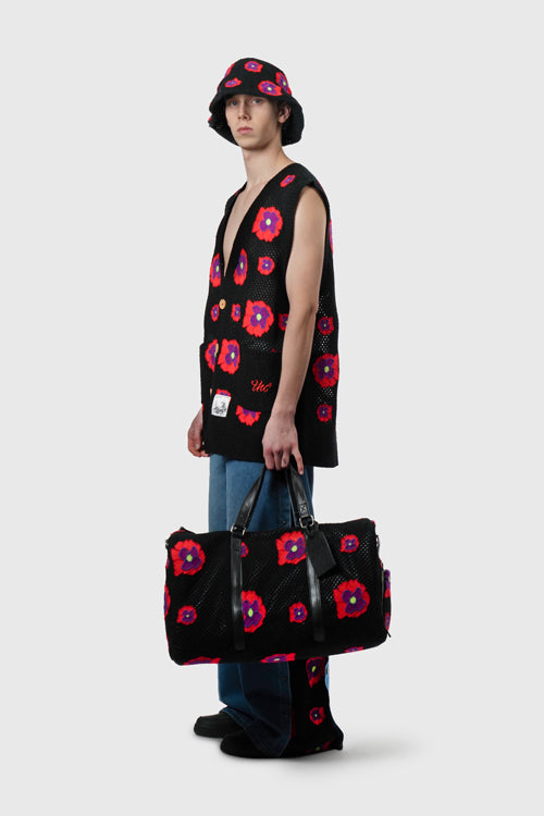 The Hideout Clothing - Opium Poppy Flower Crochet Duffel Bag