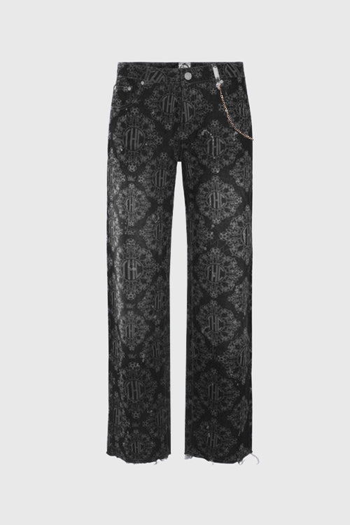 The Hideout Clothing - Laser Etched Painter Flared Denim Jeans