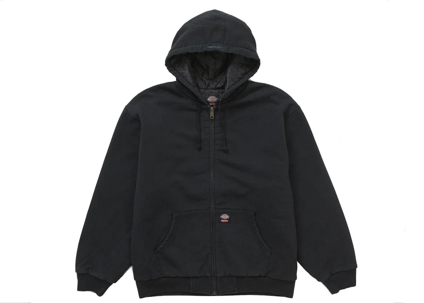 Supreme Dickies Quilted Lined Zip Up Hooded Sweatshirt Black -1