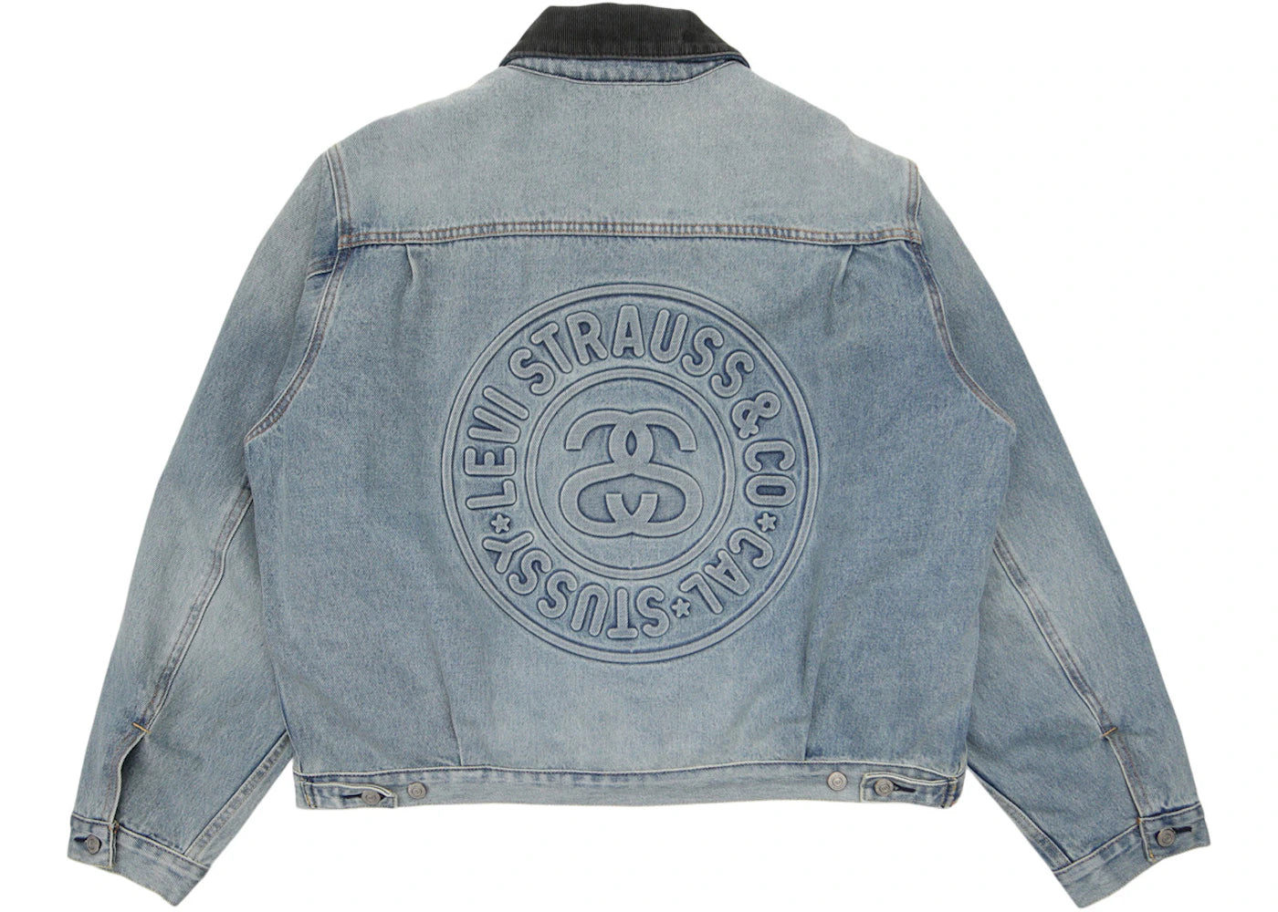Stussy x Levi's Embossed Praglad Trucker Jacket Stussy Rugged-Blue -1