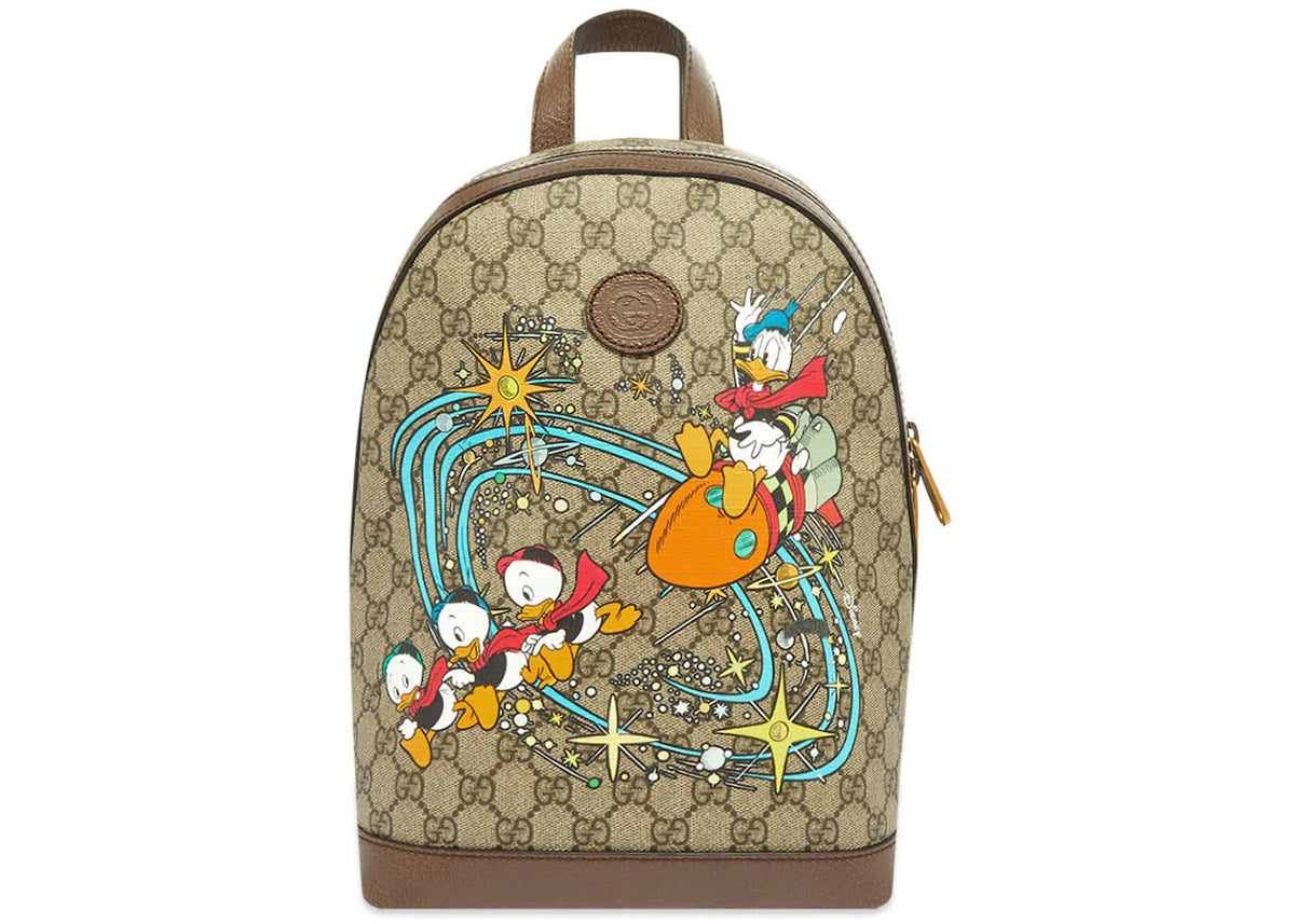 Gucci x Disney Donald Duck Backpack Mini GG Supreme Beige/Ebony/Multi -1