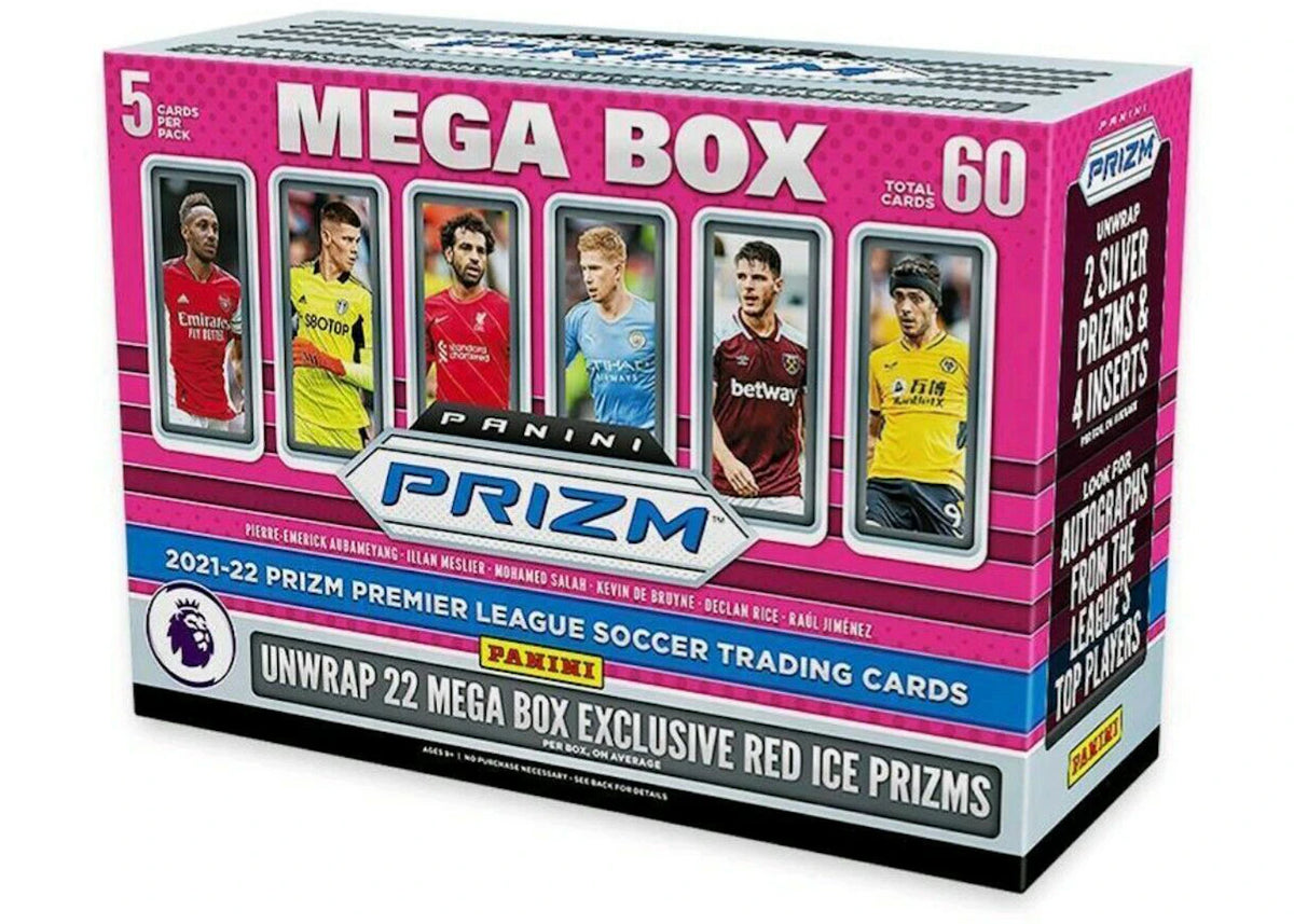 2021-22 Panini Prizm Premier League Soccer Mega Box (Red Ice Prizms) -1