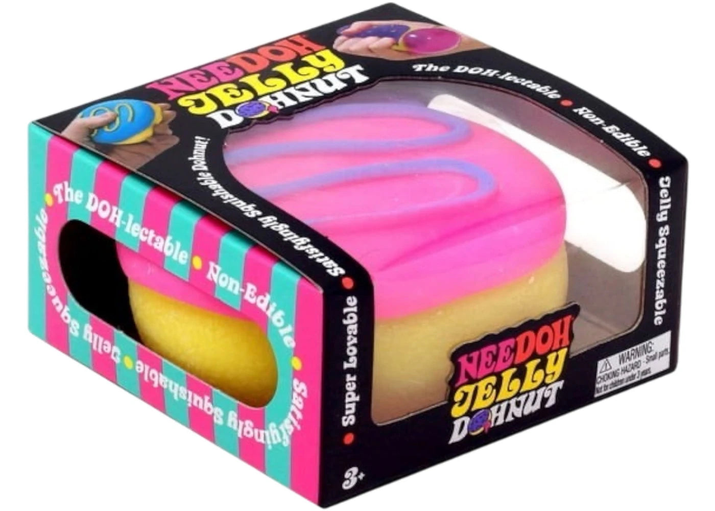 NeeDoh Jelly Dohnut Squishy Fidget Toy Pink -1