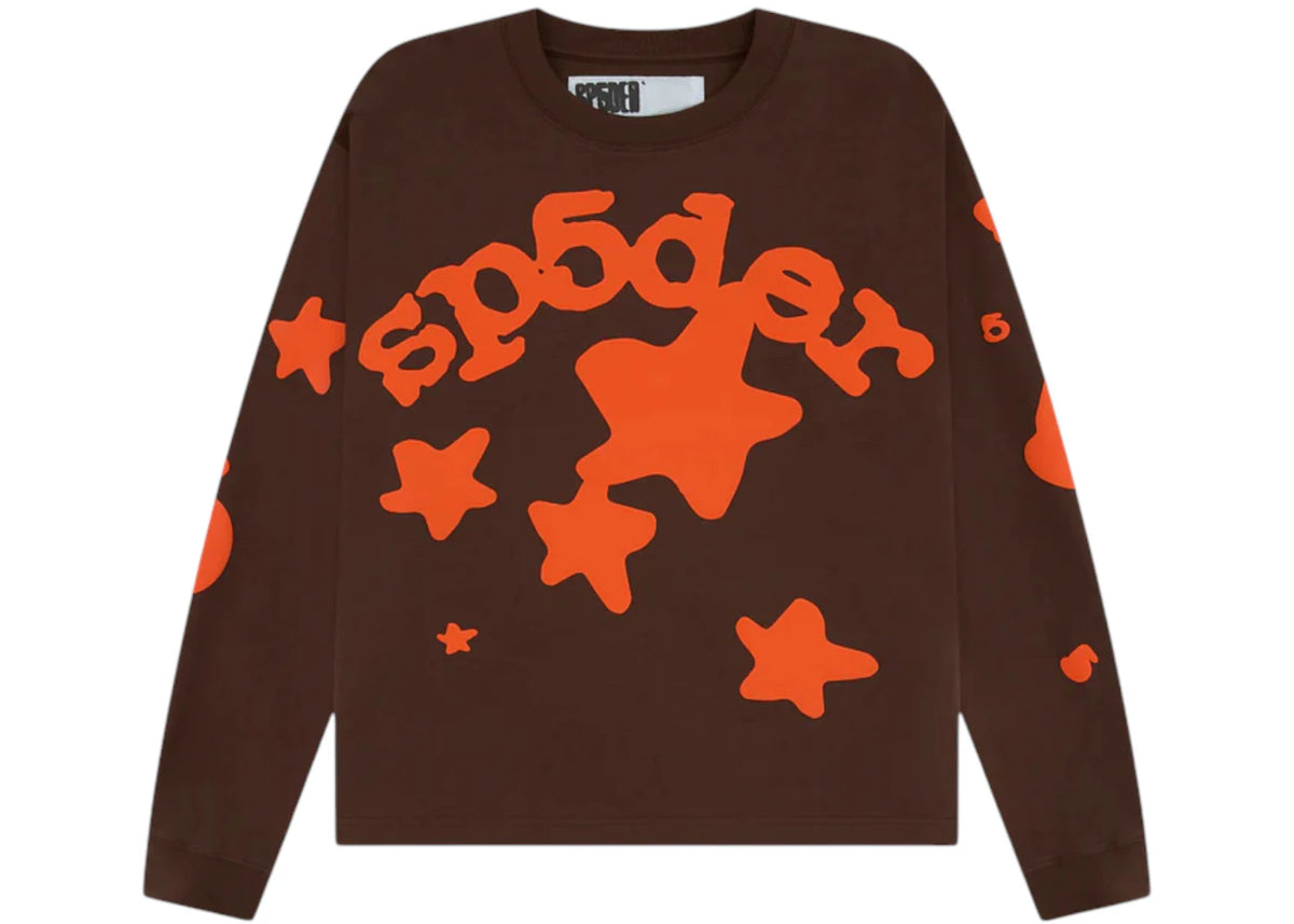 Sp5der Beluga L/S HW Tee Brown -1