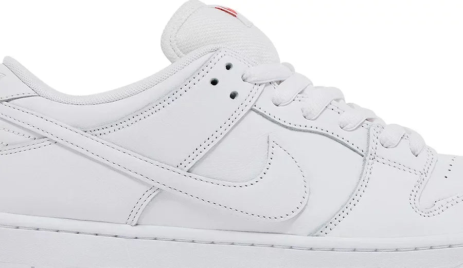 Close look Nike SB Dunk Low Pro Triple White