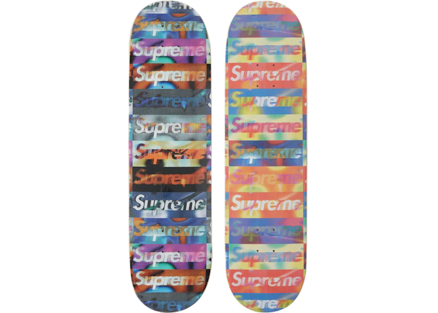 Supreme Distorted Logo Skateboard Deck Black/Yellow Set -1