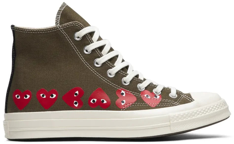 Converse Chuck Taylor All Star 70 Hi Comme des Garcons PLAY Multi-Heart Green