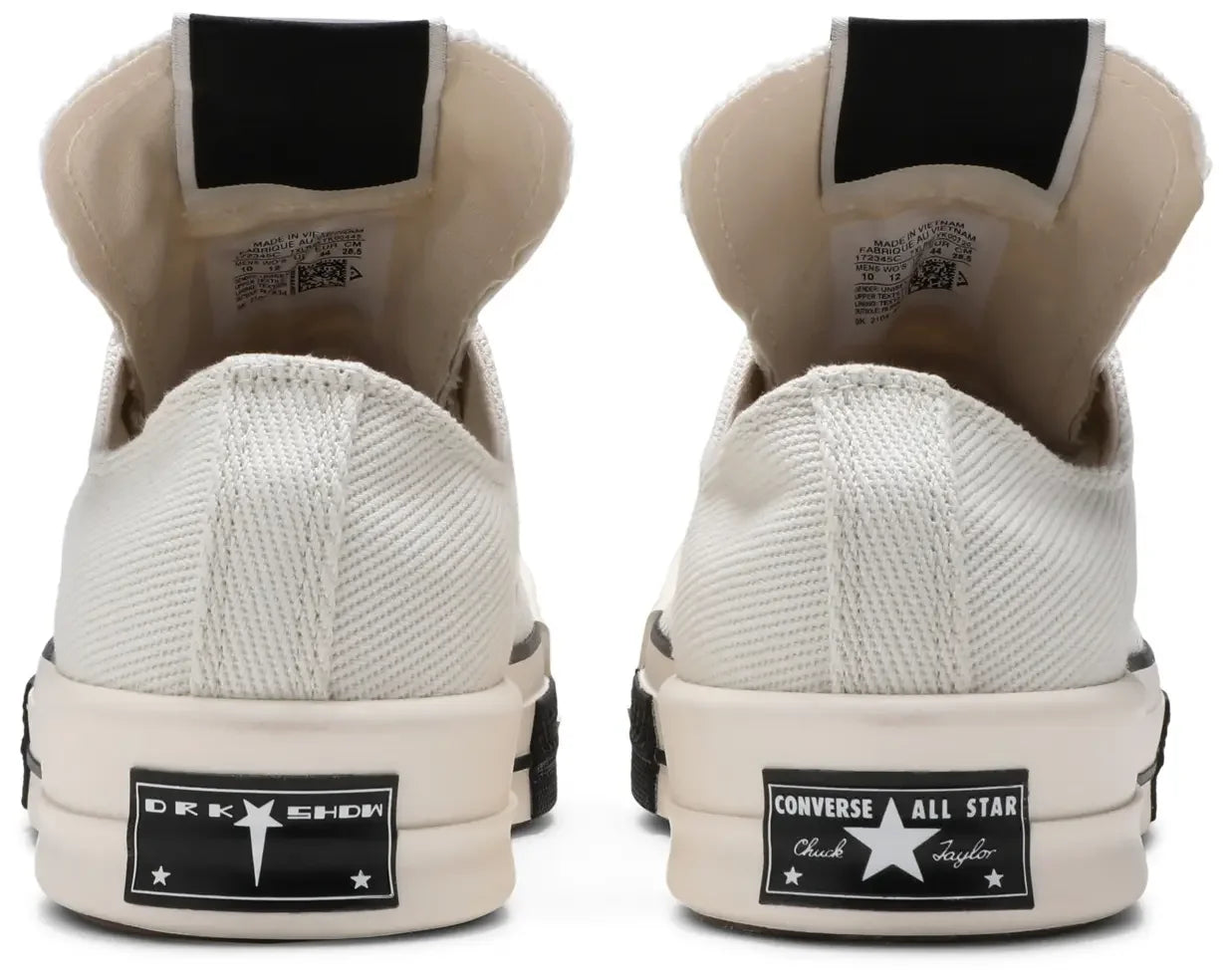 Converse TURBODRK Chuck Taylor All Star 70 Ox Rick Owens DRKSHDW White Back