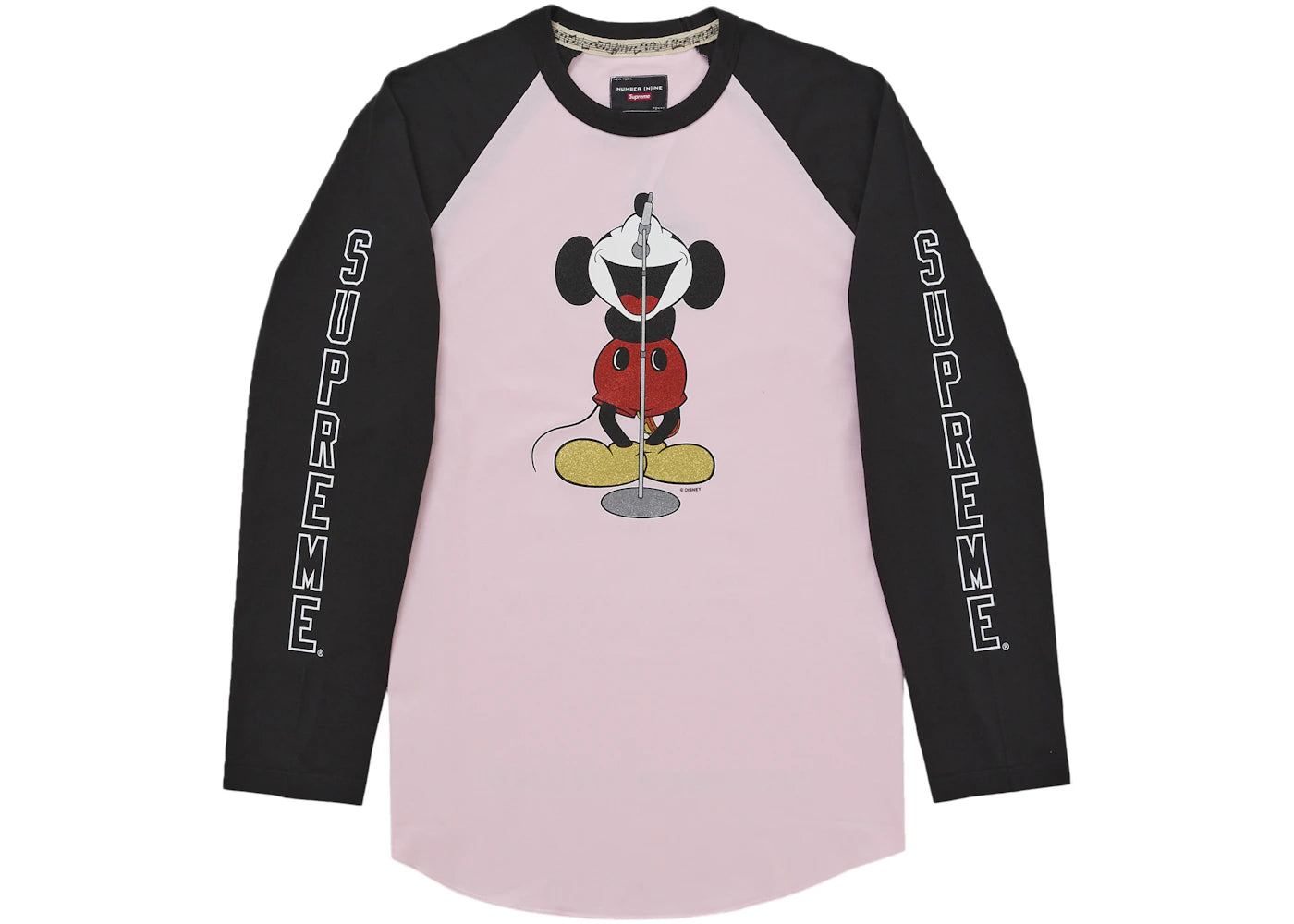 Supreme Number (N)ine Mickey Raglan L/S Top Pink -1