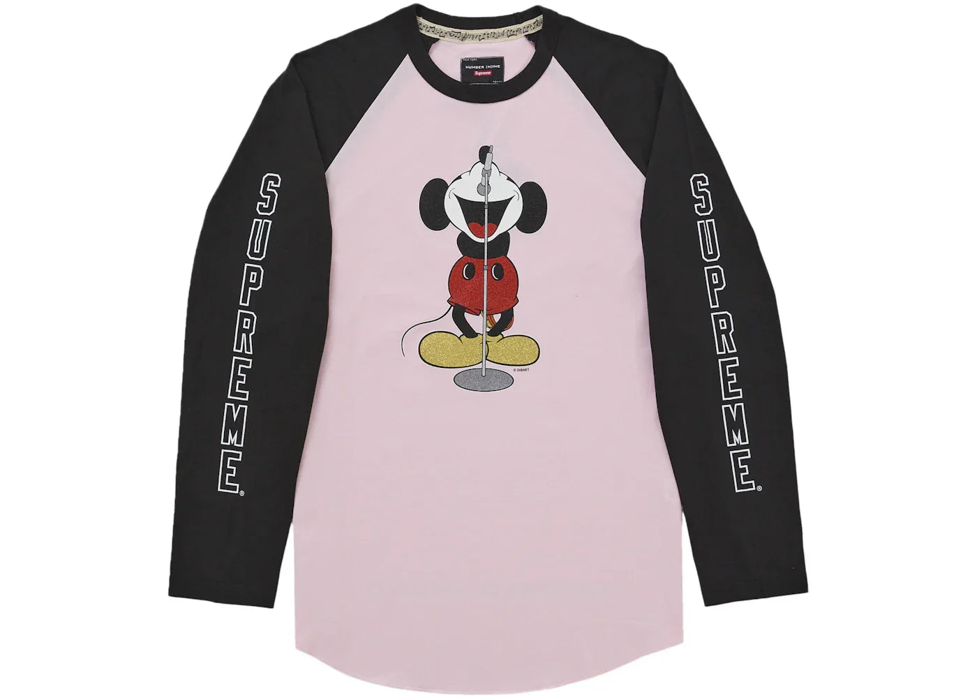 Supreme Number (N)ine Mickey Raglan L/S Top Pink -1
