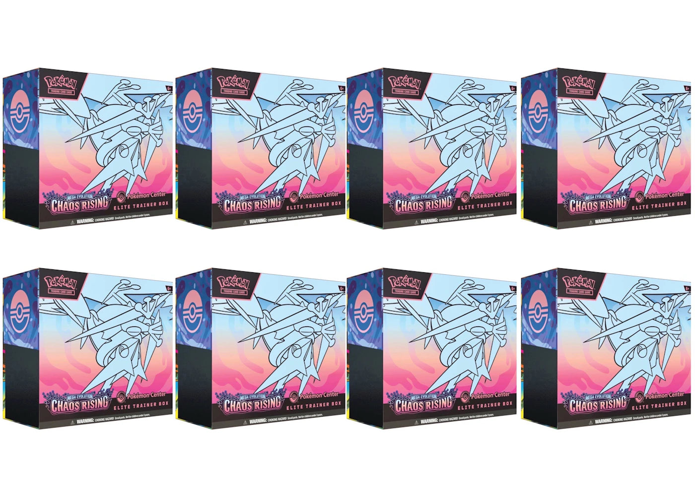 2026 Pokémon Mega Evolution Chaos Rising Pokemon Center Elite Trainer Box 8x Lot -1