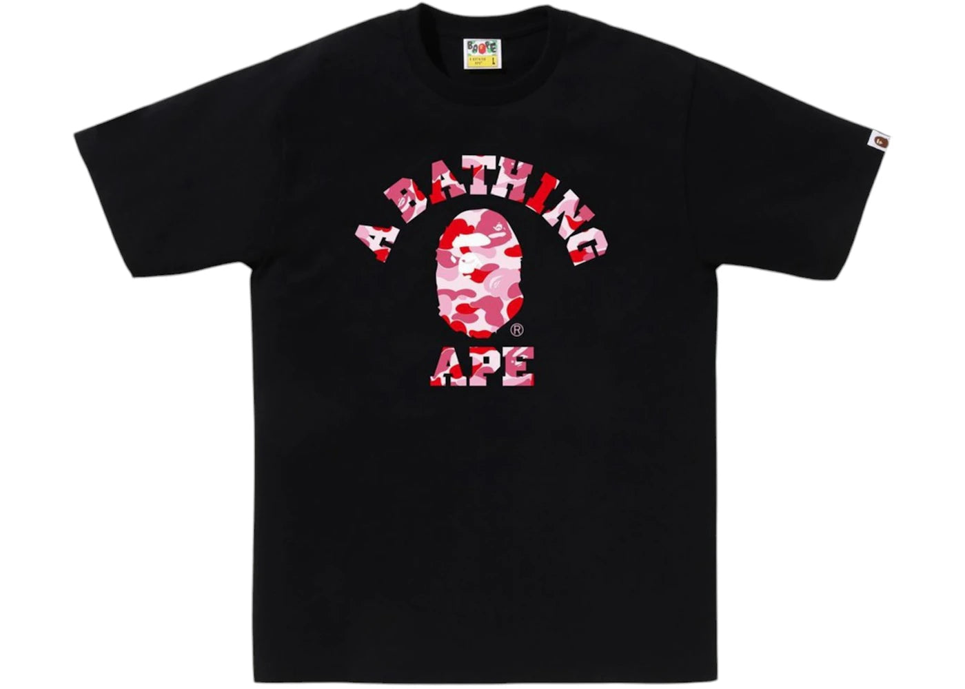 BAPE ABC Camo College (SS25) Tee Black/Pink -1