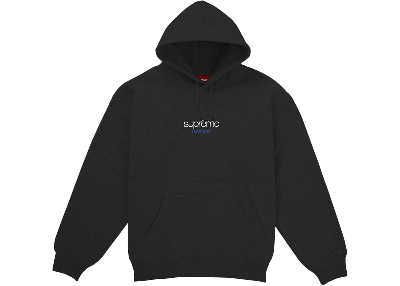 Supreme Classic Logo New York Shop Hooded Sweatshirt Black -1