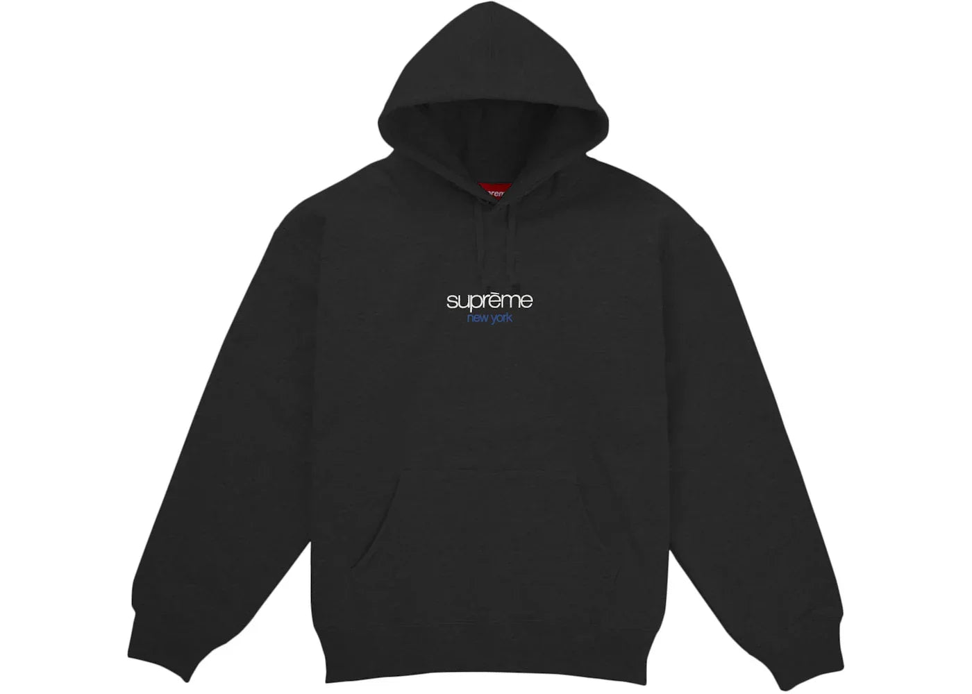 Supreme Classic Logo New York Shop Hooded Sweatshirt Black -1