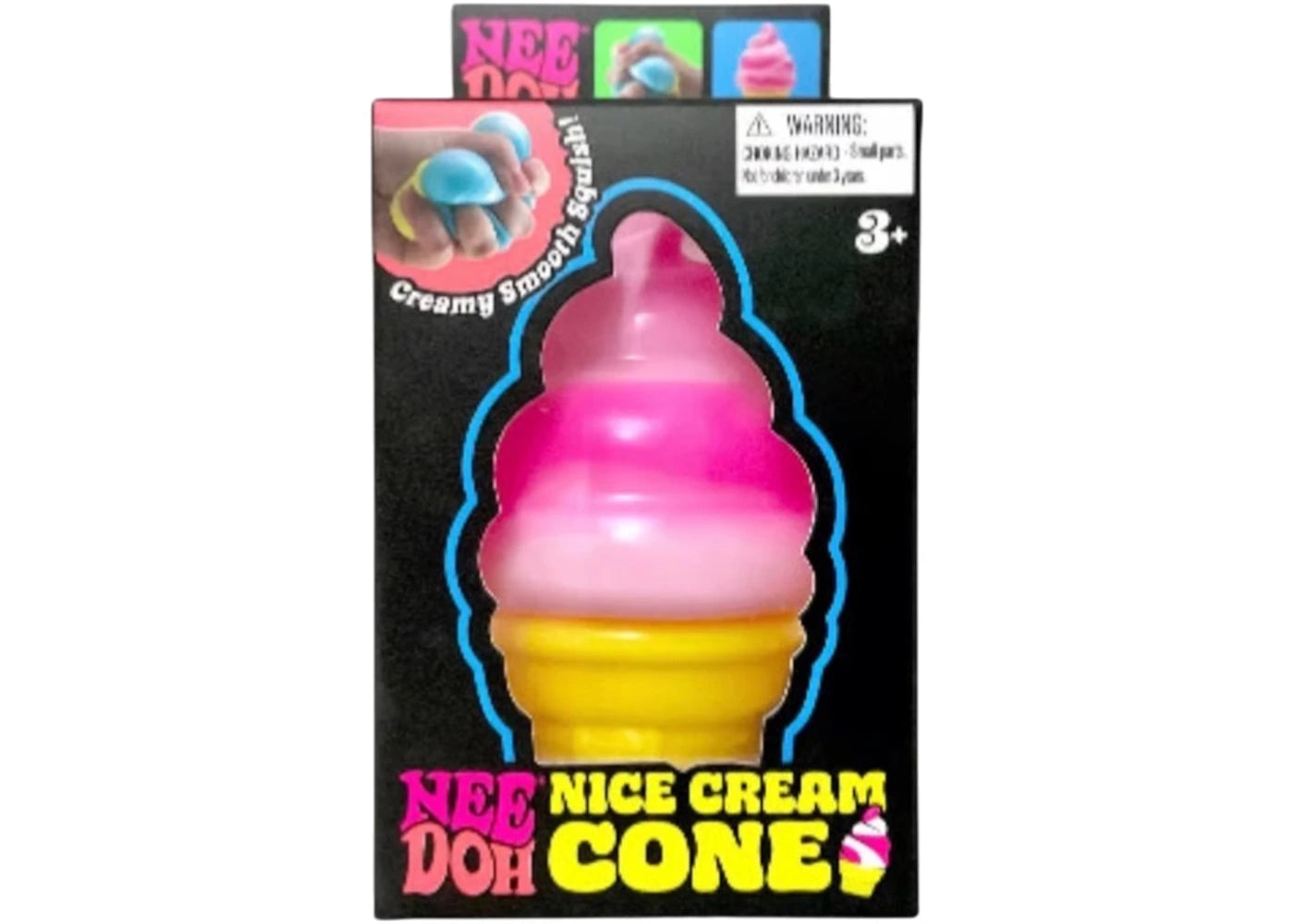 NeeDoh Nice Cream Ice Cream Cone Squishy Fidget Toy Pink -1