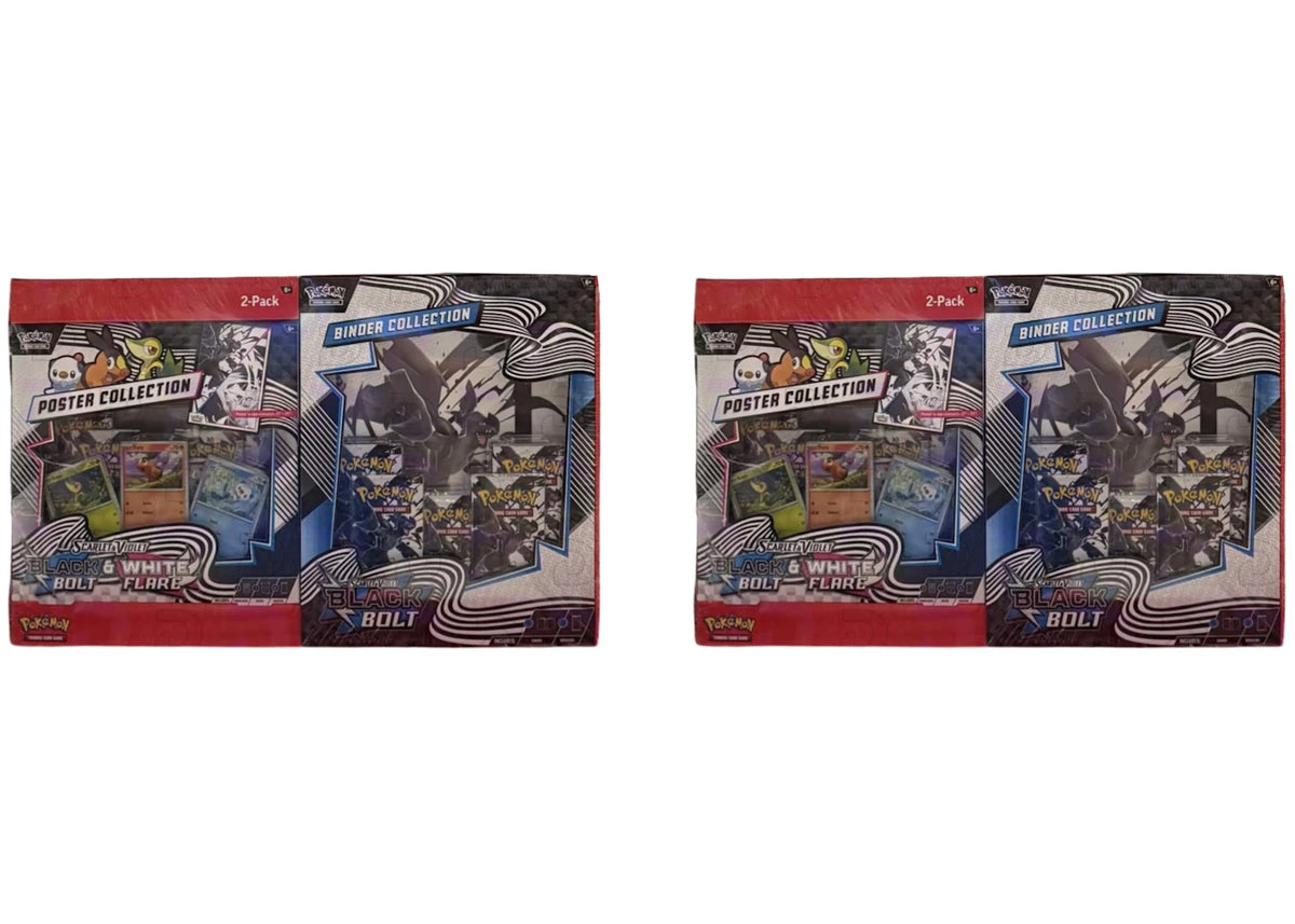 Pokémon Black Bolt & White Flare Poster Collection and Black Bolt Binder Collection Bundle (Sam's Club Exclusive) 2x Lot -1