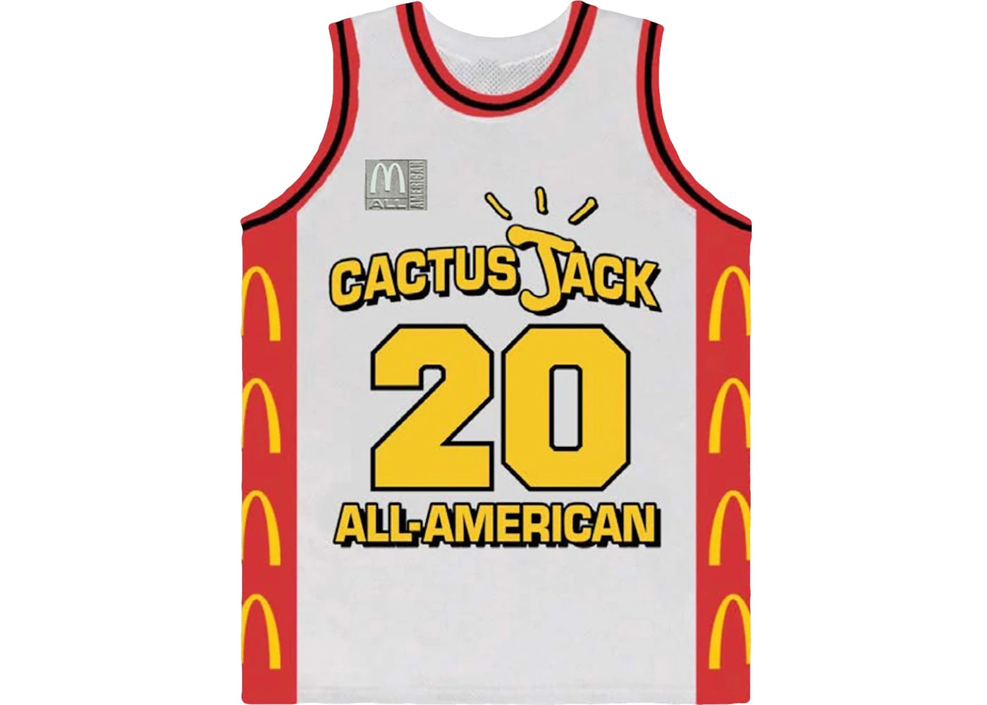 Travis Scott x McDonald's Cactus Jack All American Jersey White -1