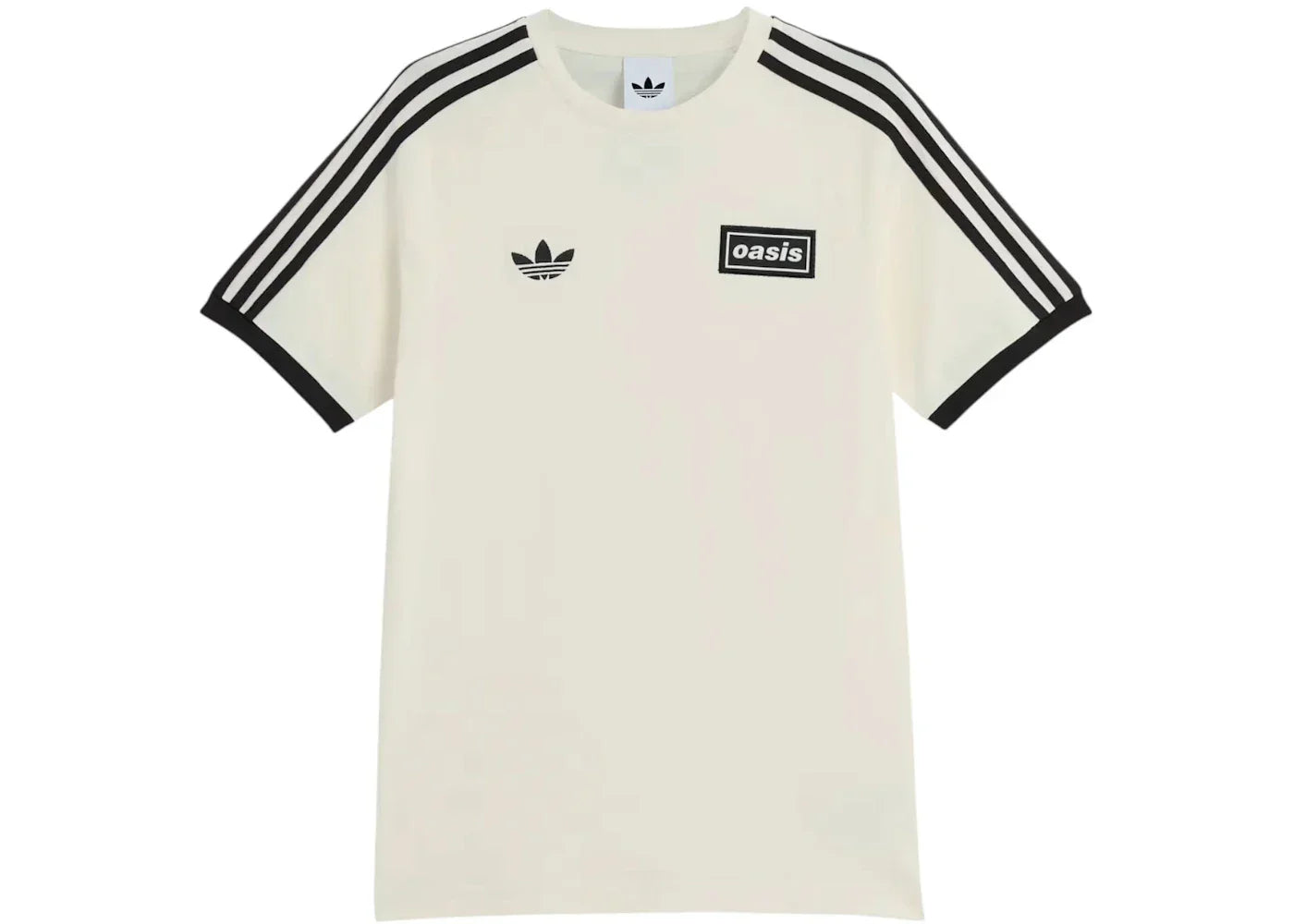 adidas x Oasis Tour 3-Stripes T-Shirt Cream White -1