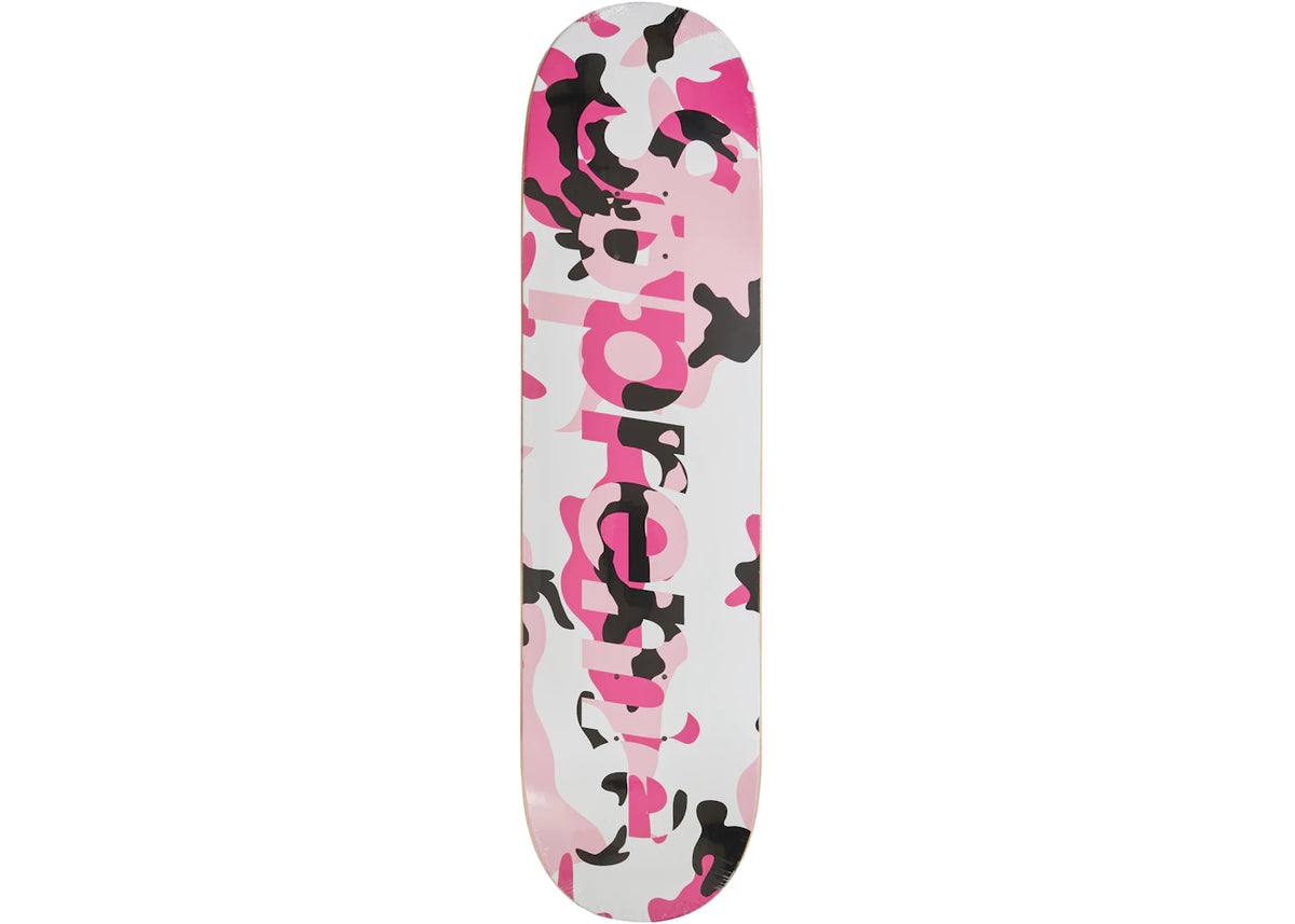 Supreme Camo Logo Skateboard Deck Pink Camo -1