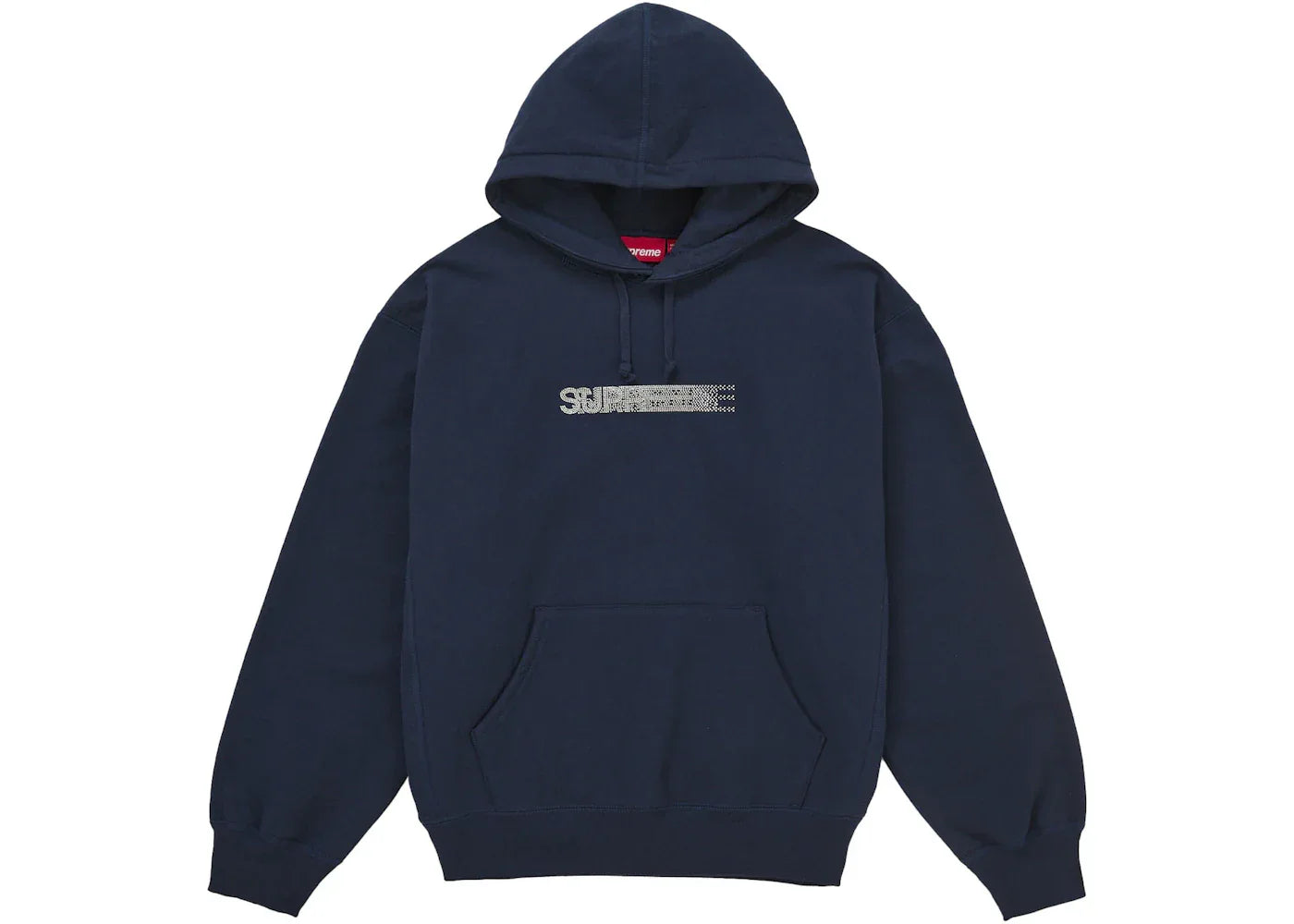 Supreme Swarovski Motion Logo Hooded Sweatshirt Navy -1
