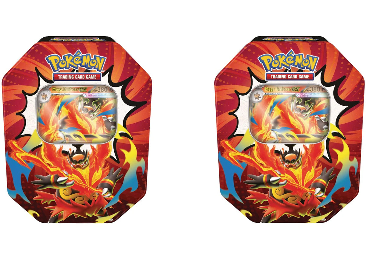 2026 Pokémon Mega Evolution Ascended Heroes Mega Emboar ex Tin 2x Lot -1