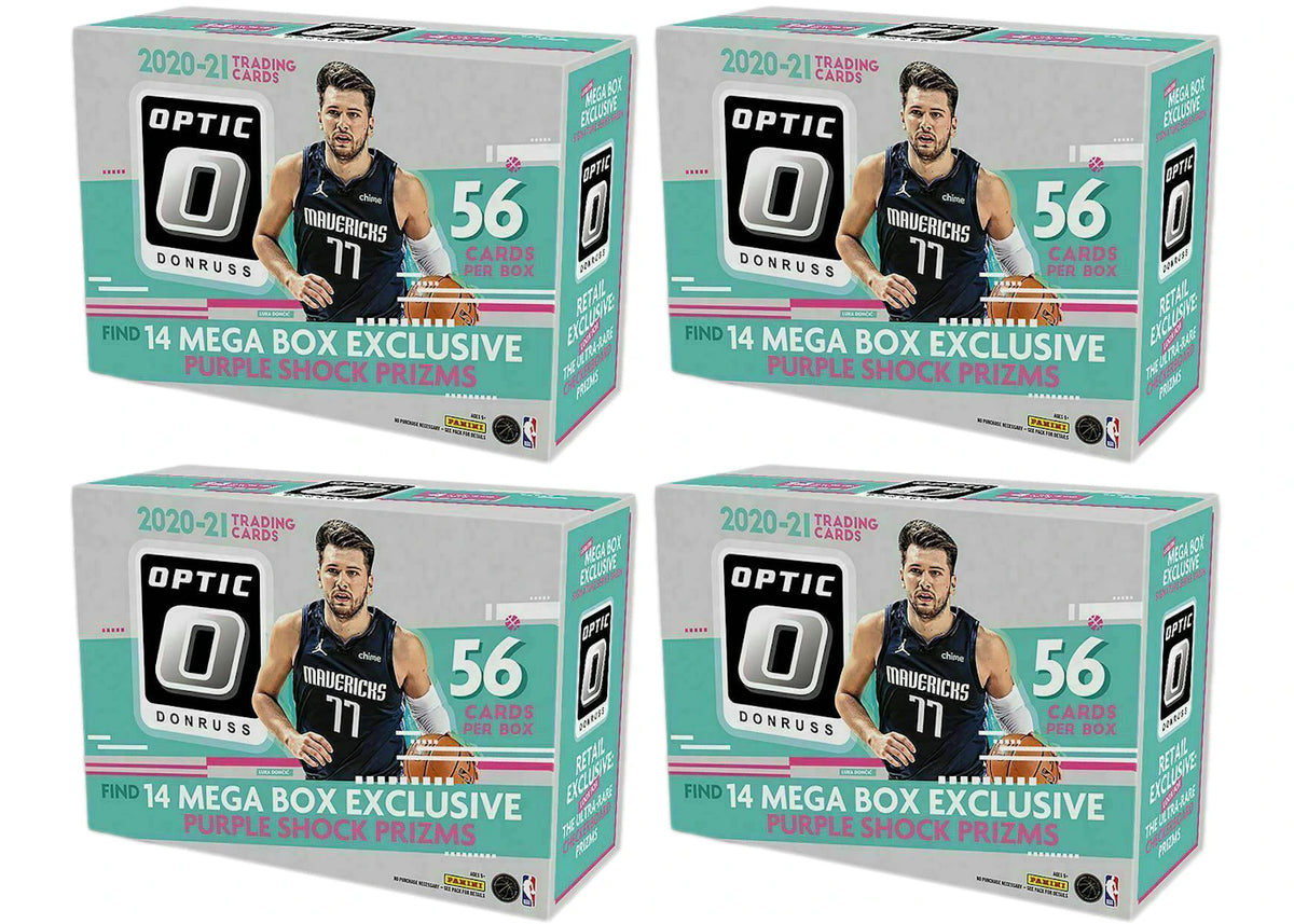 2020-21 Panini Donruss Optic Basketball Mega Box (Purple Shock Prizms) 4x Lot -1