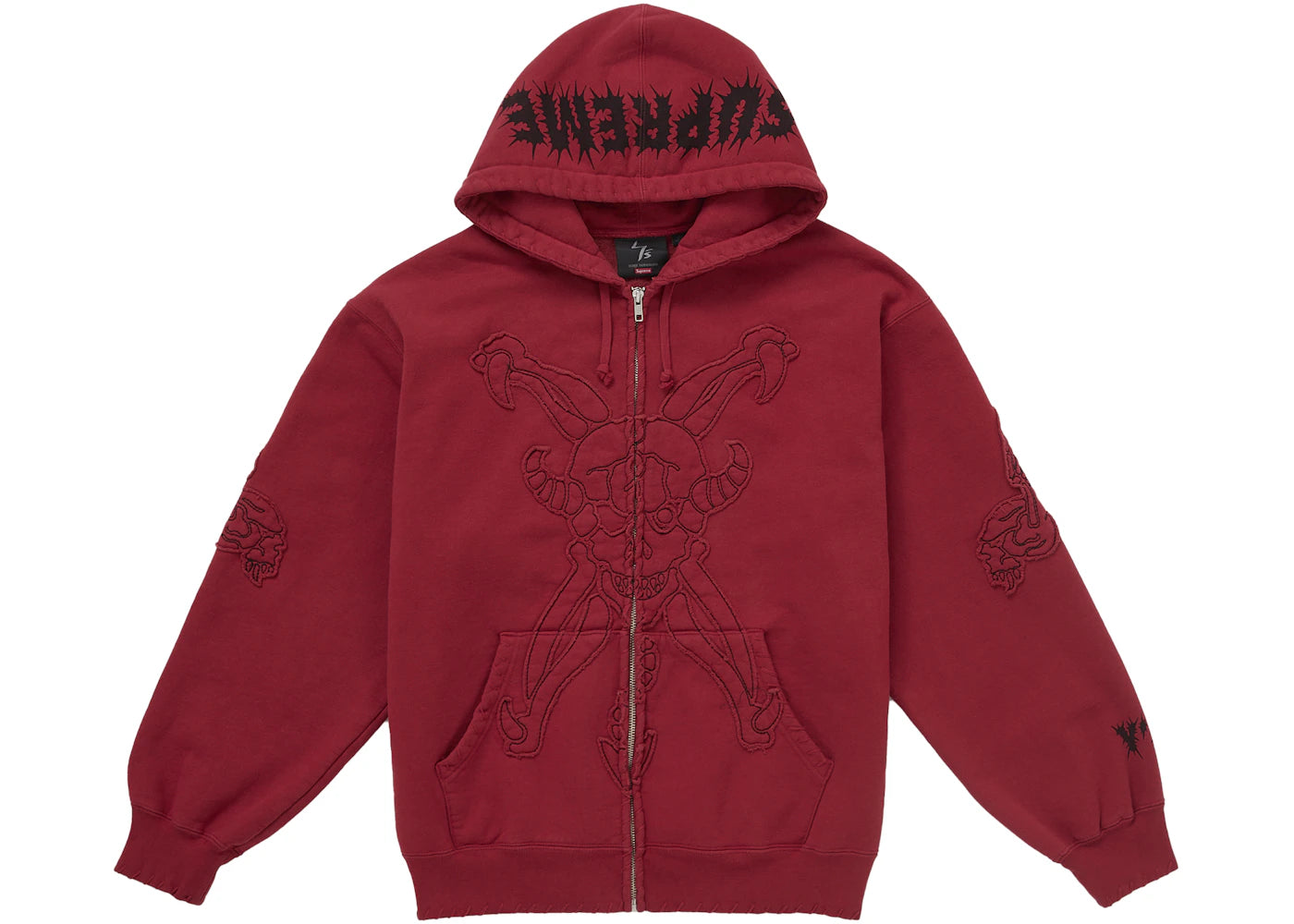 Supreme Y's by Yohji Yamamoto Zip Up Hooded Sweatshirt Red -1