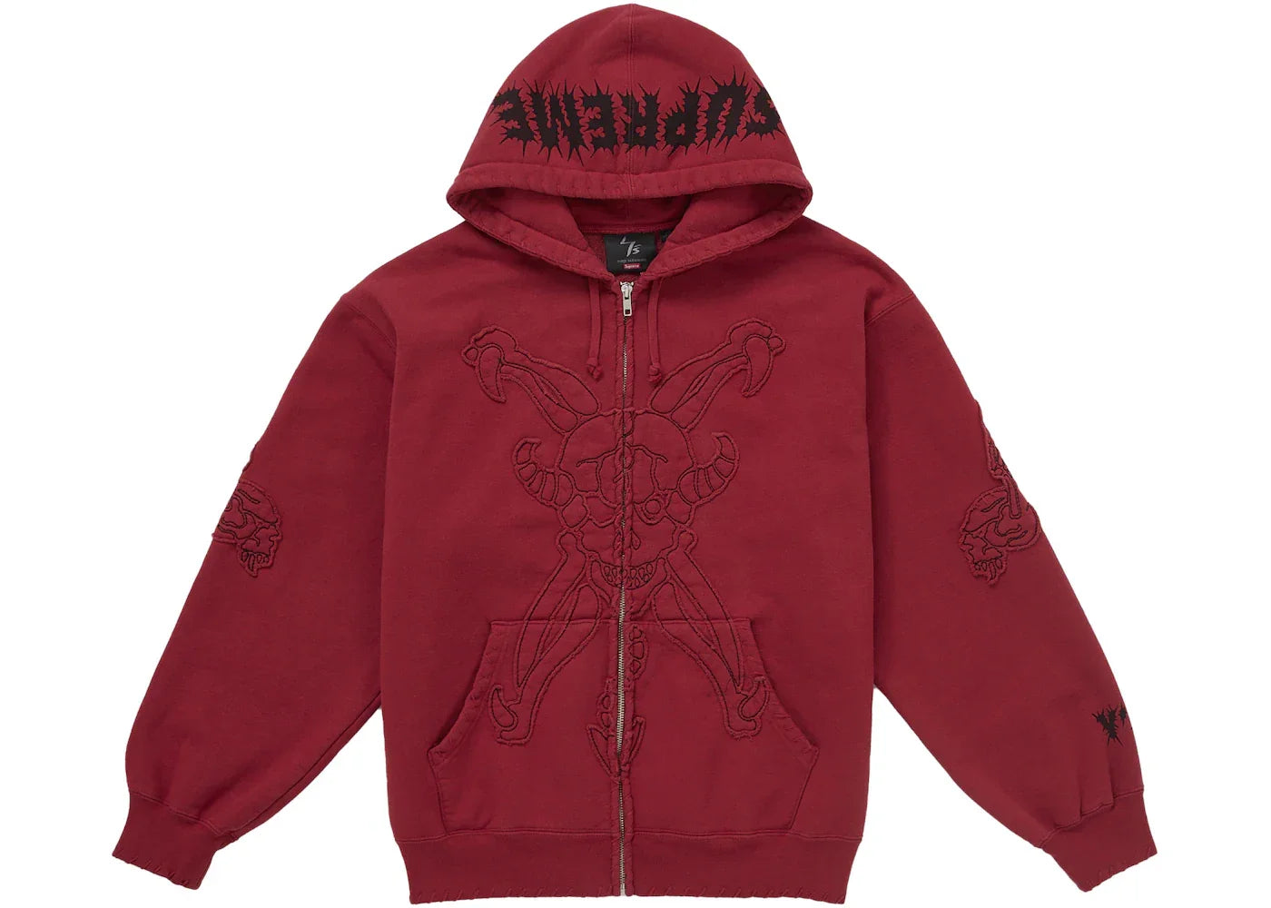 Supreme Y's by Yohji Yamamoto Zip Up Hooded Sweatshirt Red -1