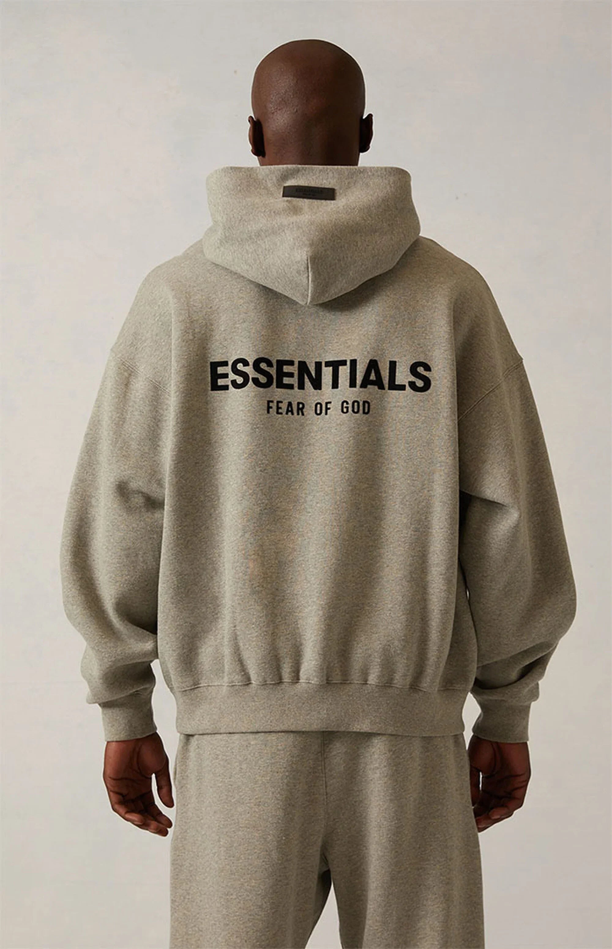 Fear of God Essentials Hoodie (2022) Dark Oatmeal Back Outfit