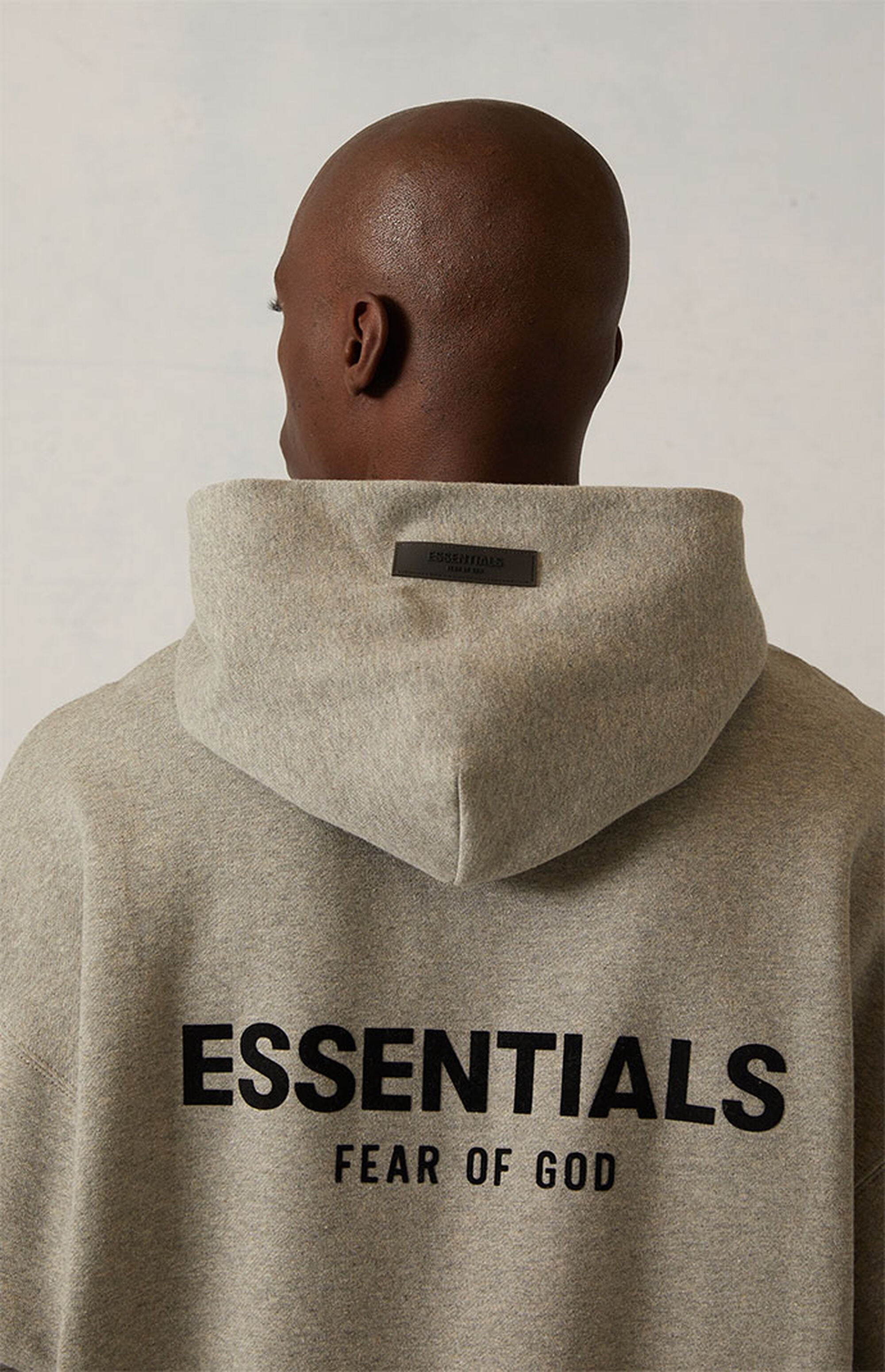 Fear of God Essentials Hoodie (2022) Dark Oatmeal Back Top Outfit