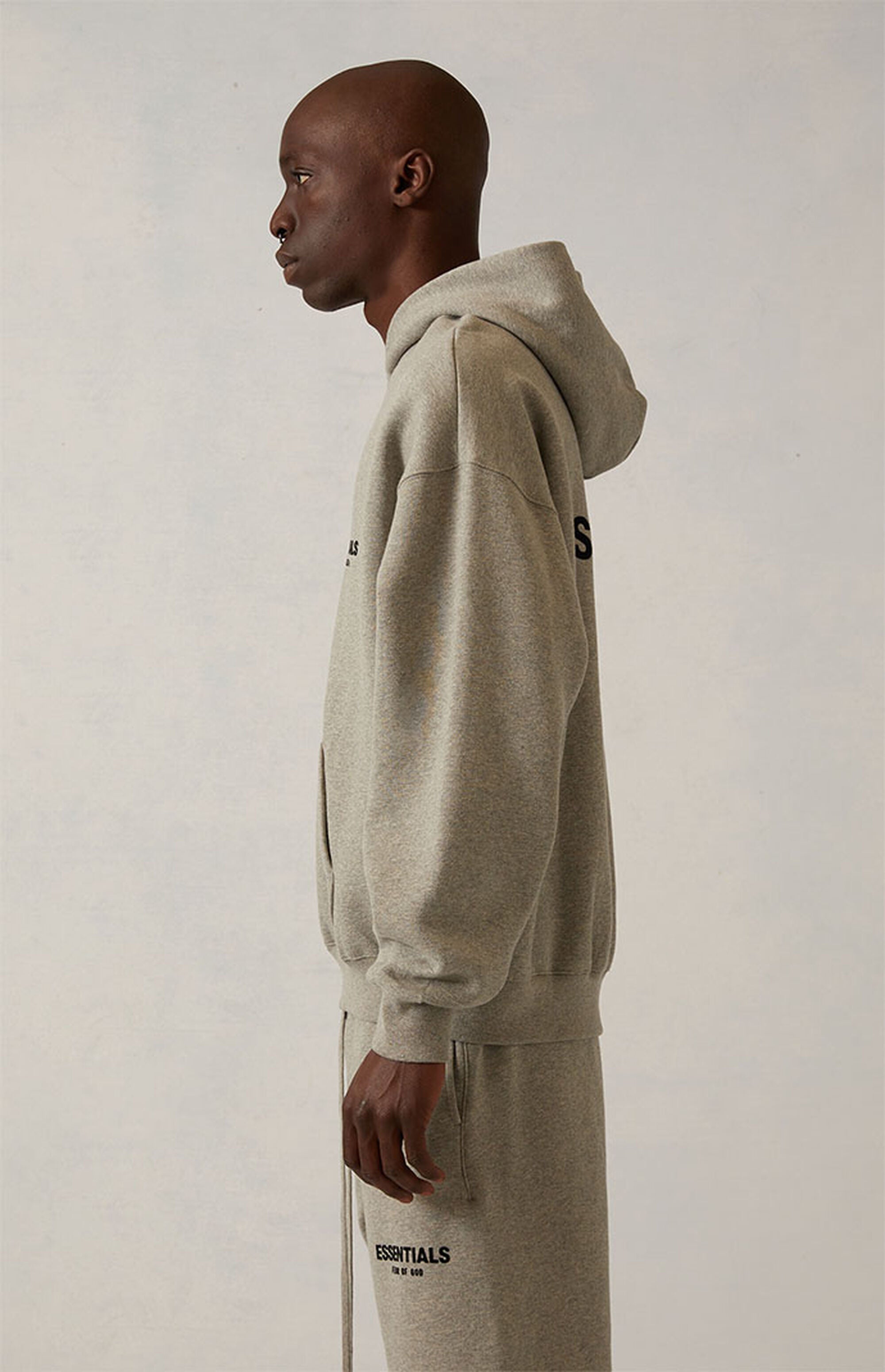 Fear of God Essentials Hoodie (2022) Dark Oatmeal Side Outfit
