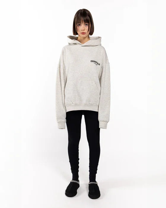 Fear of God Essentials Hoodie FW22 Light Oatmeal Outfit Front