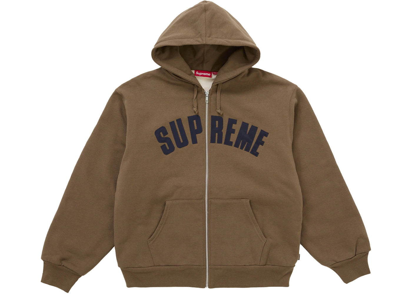Supreme Arc Thermal Lined Zip Up Hooded Sweatshirt Brown -1