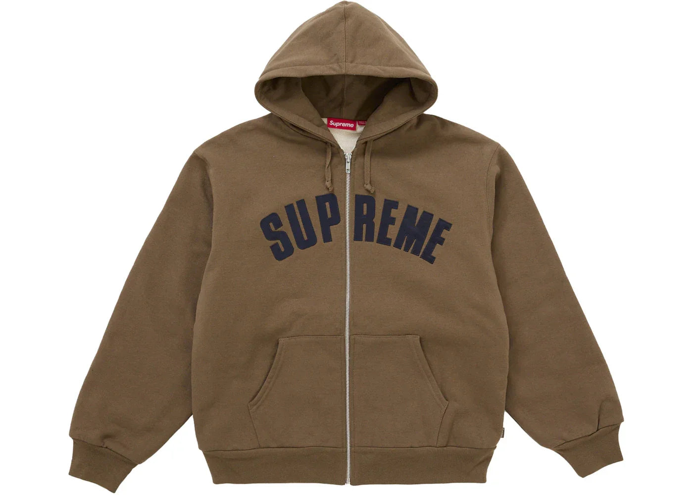 Supreme Arc Thermal Lined Zip Up Hooded Sweatshirt Brown -1