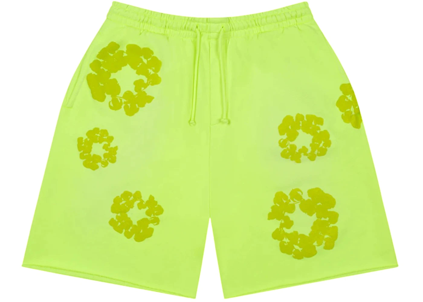 Denim Tears Mono Cotton Wreath Sweat Shorts Neon Green -1